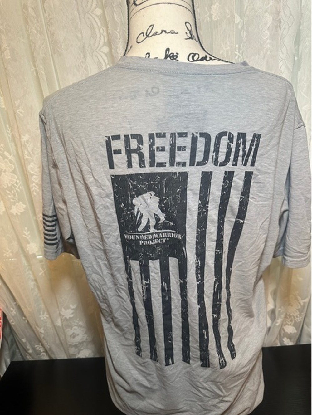 Under Armour Wounded Warrior Project Freedom American Flag Gray T-Shirt
